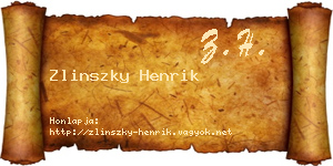 Zlinszky Henrik névjegykártya
