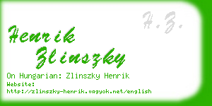 henrik zlinszky business card